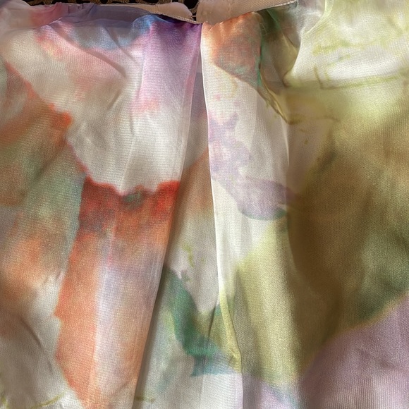 CALS; beautiful floral long dress with liner; strapless; diamond shape hole@back - Picture 5 of 5